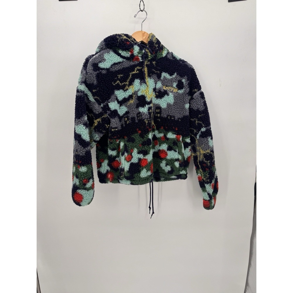Empyre Sherpa Hoodie Woman's‎ Pullover Sweater Size Small City Skyline Lighting